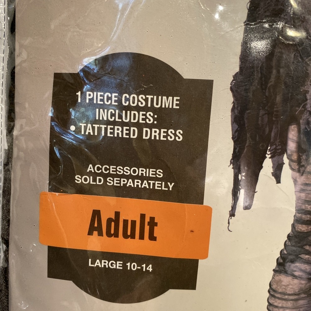 Sexy Zombie 1 Piece Costume - Tattered Dress Adult Large 10-14 - Picture 2 of 6